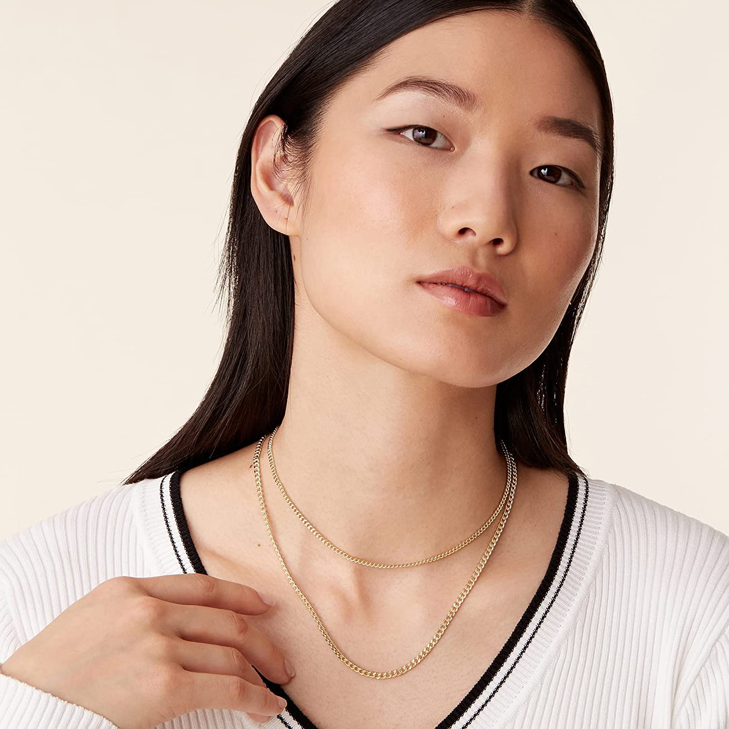 PAVOI 14K Gold Plated Dainty Layering Necklaces for Women | Snake Chain, Curb Link, Paperclip Layered Chains - Image 2